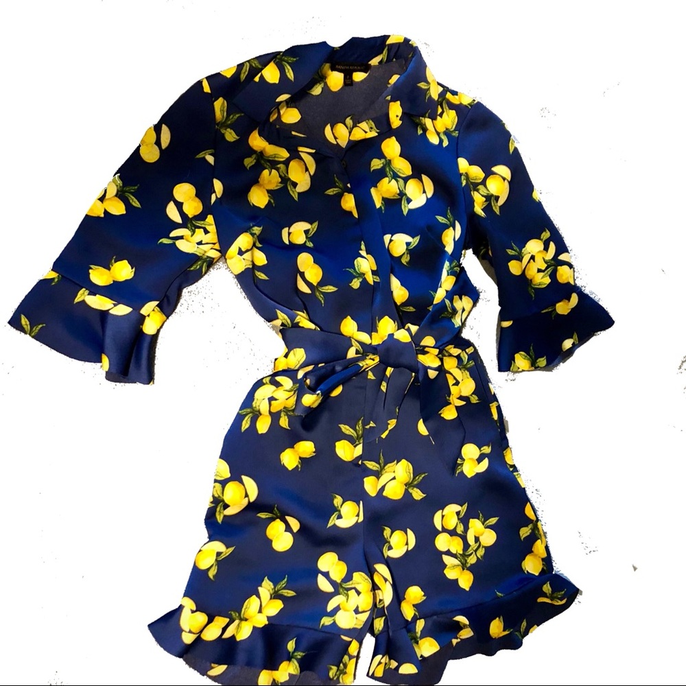 Blue romper with lemons